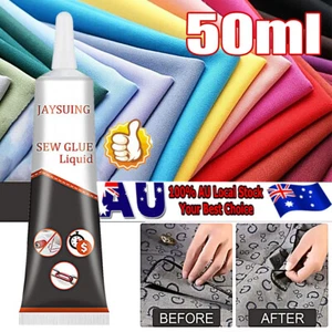 Fabric Glue Permanent Waterproof Sew Glue Quilting Sewing Solution for Silk EV - Picture 1 of 10