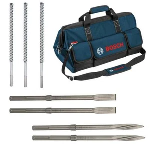 Bosch SDS-MAX Hammerbohrer Meißel Set 8tlg., 3 Hammerbohrer, 4 Meißel, Tasche - Bild 1 von 7