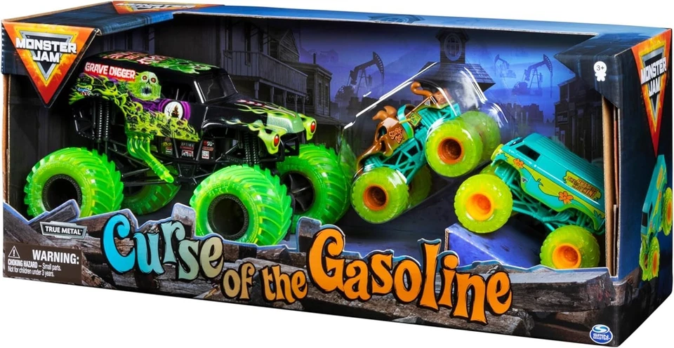 Spin Master Monster Jam Curse of The Gasoline Pack of 3 Diecast Trucks - 6058631