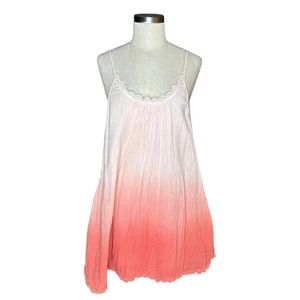 Mini Vestido TULAROSA Rosa Ombre Dip Dye Tank Slip Para Mujer Talla XS Bolsillos Verano - Imagen 1 de 9
