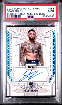 2024 Topps Royalty Ufc Pursuit Of Greatness Signatures Sean Brady Sig-Blue PSA 9 - Image 1 of 2