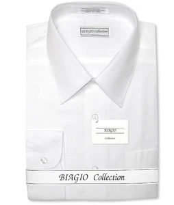 Biagio Herren 100 % BAUMWOLLE einfarbig WEISS Farbe Oberhemd Gr. 20 34/35 - Bild 1 von 4