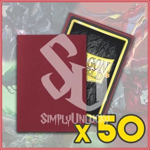 Crimson 50 Matte Dragon Shield Sleeves Japanese Size 🐉for Yugioh Vanguard - Picture 1 of 2