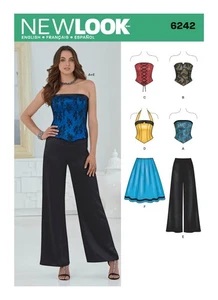 NEW LOOK 6242 MISSES CORSET TOP TROUSERS & SKIRT Sewing Pattern Sizes 4 - 16 - Picture 1 of 5