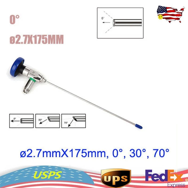 Endoscopio médico rígido artroscopio otorrinolaringológico sinuscopio nasal 0/30/70 2,7 x 175 mm CE Foto 1 de 4