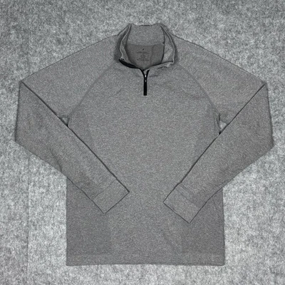 Camisa Fabletics Para Hombre Gris Medio 1/4 Cremallera Pullover Entrenamiento Día Rendimiento Foto 1 de 4