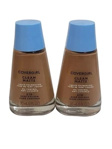 CoverGirl Clean Matte Liquid MU Liquid Foundation Deep Golden 570 2 Pack - Picture 1 of 3