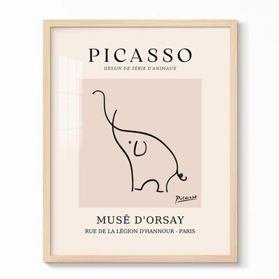 Pablo Picasso Wall Art Picasso Elephant Poster Abstract Line Drawing Picture ... - Image 1 of 4