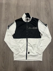 Chaqueta forrada de lana Mark Ecko para hombre pequeña blanca negra cremallera completa - Imagen 1 de 10