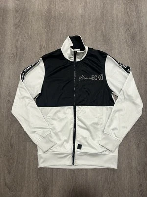 Chaqueta forrada de lana Mark Ecko para hombre pequeña blanca negra cremallera completa Foto 1 de 4