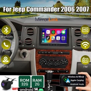 Radio de coche para Jeep Commander 2006 2007 Android 14 GPS WIFI navegación Apple CarPlay - Imagen 1 de 22