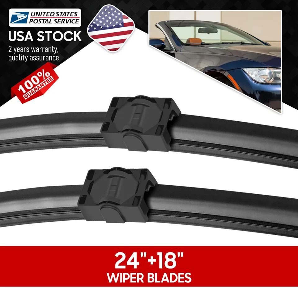 Juego de limpiaparabrisas de bloqueo lateral súper limpio de 24""+18"" para BMW 328i/335i 2007-2009 Foto 1 de 4