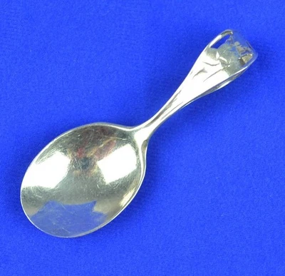 WEBSTER PLATA ESTERLINA ROJO PATRÓN CAPUCHA MANGO CURVO BEBÉ INFANTE CUCHARA Foto 1 de 4