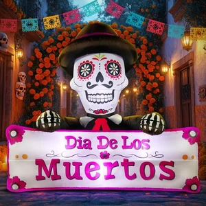 6FT Halloween Inflatable Blow Up Decorations, Dia de Los Muertos Day of Dead ... - Picture 1 of 7