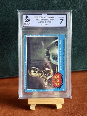 STAR WARS 1977 TOPPS #2 C-3PO AND R2-D2 BLUE UK ISSUE GRADED MGC 7 RARE - Image 1 of 2