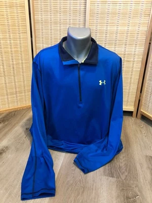 Under Armour Men's LS Long Sleeves Jacket Blue 2XL Loose Coldgear Zipper  (H765) - Image 1 of 4