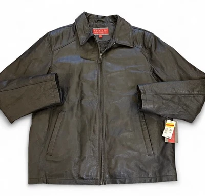 NUEVA Chaqueta de Cuero Negra para Hombre "Excelente Colección para Hombre Talla M Excelente Nueva con Etiquetas" Foto 1 de 4