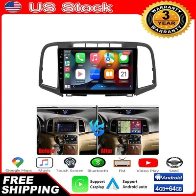 For Toyota Venza 2008-2016 Carplay 9" Stereo Radio Android 15 GPS FM 4+64G W/CAM Foto 1 de 4