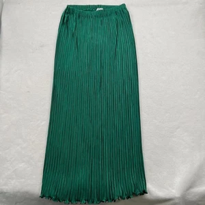 George F. Couture Urlaub Rock Metallic Grün Plissee Elastische Taille Gr 12 - Bild 1 von 6