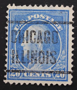 US SC# 419 PRECANCEL CHICAGO ILLINOIS IL USED THINNED - Picture 1 of 3