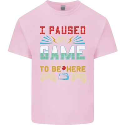 I Paused My Game to Be Here Gaming Gamer Kids T-Shirt Childrens - Image 1 of 4