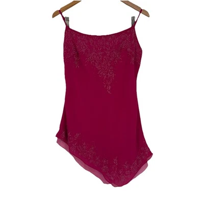 Top Cami Vintage Y2K Pelicana Mujer Cuentas L Rosa Capas Coqueta Hada Retro Foto 1 de 4