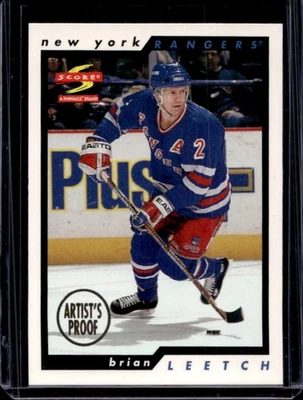 Puntuación Brian Leetch 1996-97 pruebas de artista #179 Rangers Foto 1 de 2