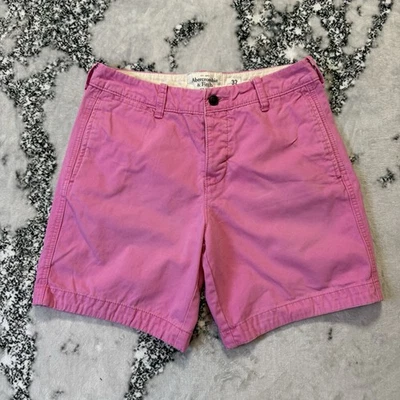 Pantalones Cortos Abercrombie & Fitch Para Hombre Talla 32 Rosa Chino Botón Mosca 100% Algodón Foto 1 de 4