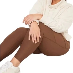 Old Navy 4X Brown High Rise 7/8 Length Powersoft Active Cropped Leggings NWT G4 - Picture 1 of 8