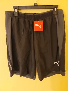 Puma Dry Short Athletic Elastic Waist Drawstring Black Gray EVOTRG Sz L - Picture 1 of 11