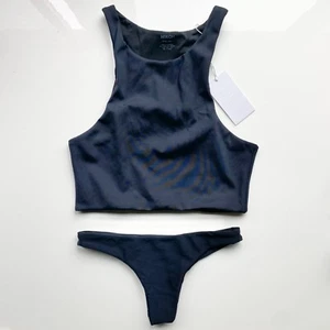 NEW MIKOH 2 piece swimsuit set in black Size XS - Picture 1 of 10