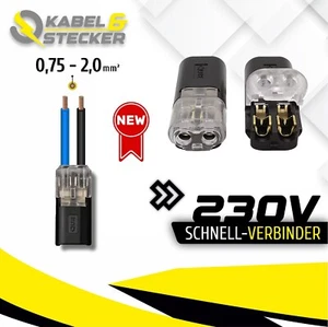★ 2-20 Stecker 2 Polig Schnellverbindung Kabelverbinder 0,75mm² - 2,00mm² ★ - Picture 1 of 13
