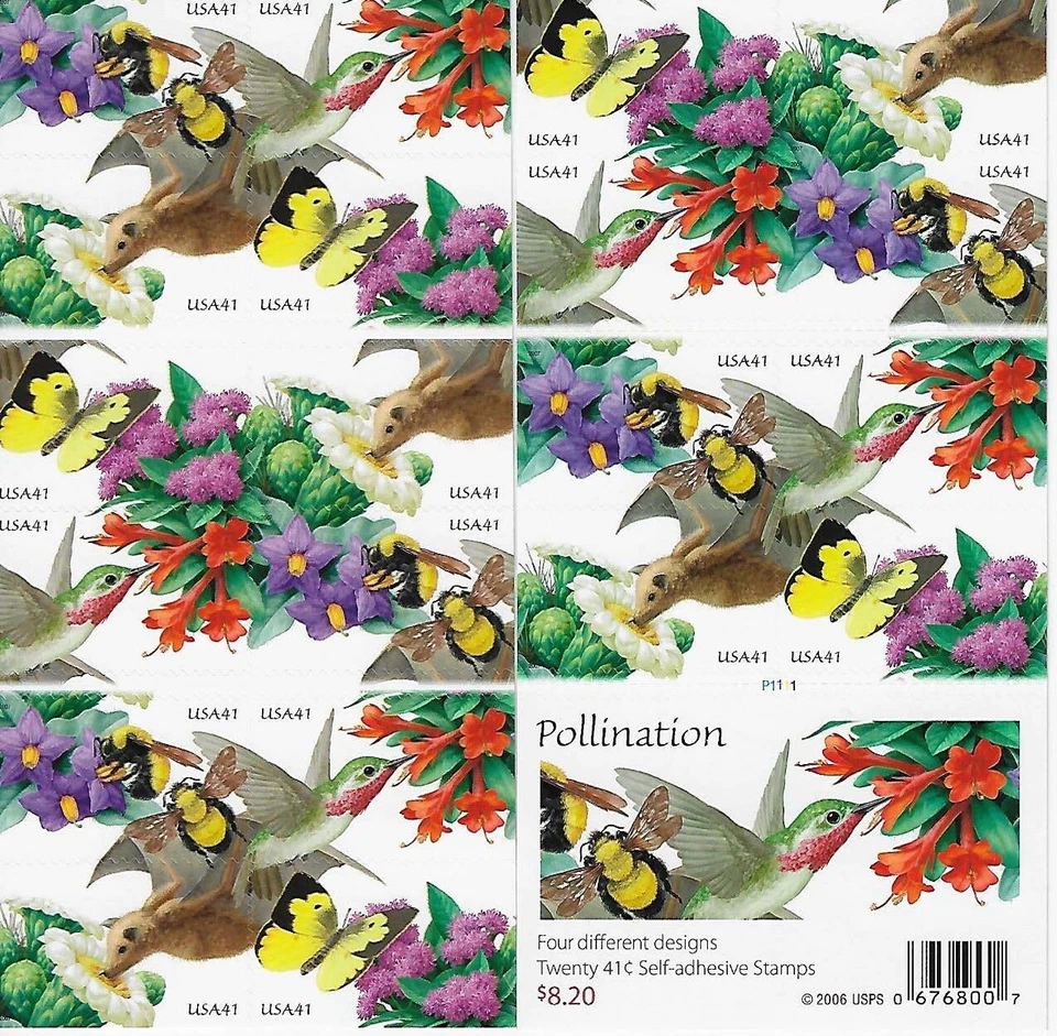 US Pollination 41c Stamp Booklet of 20 Scott #4153 - 4156 - Image 1 of 1