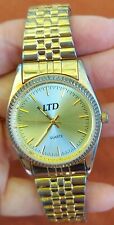Men's LTD Ingersoll Wristwatch Gold Tone Fits 8in+ wrist Stainless Band Works 
