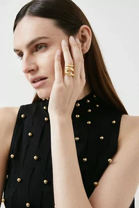 Karenmillen vergoldeter Statement-Ring Einheitsgröße - Bild 1 von 2