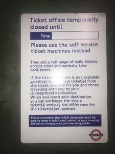 Genuine TFL London Underground Aluminium tube sign Ticket office double sided - Picture 1 of 6