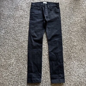 Pantalones de mezclilla RPM WEST negros ajustados con ribete recto 100 % algodón para hombre talla 30 EE. UU. - Imagen 1 de 7