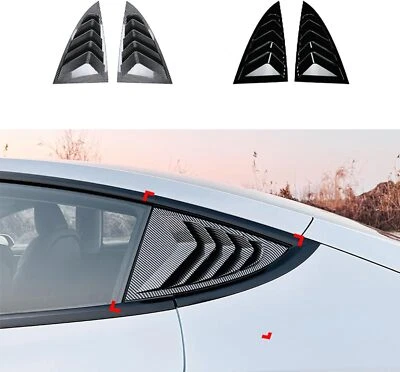 Tesla Model 3 2017-2026 Rear Side Window Cover Louver Sport Style Accessories - Image 1 of 4