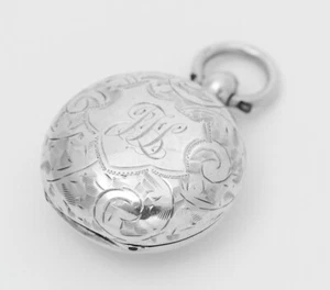 Antiguo estuche Soberano Completo de Plata de Ley Sólida Cuerpo Grabado Sello 1914 - Imagen 1 de 5