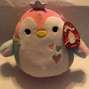 NEW VALENTINE SQUAD 2024. Louisa The Rainbow Penguin Squishmallow 8in NWT - Picture 1 of 8