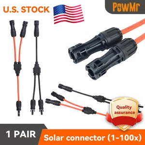 Solarpanel Y Abzweig Kabel Anschluss Wasserdicht Adapter Stecker Verlängerung USA - Bild 1 von 14