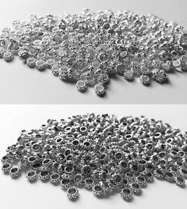 🎀 3 FOR 2 🎀 100 Silver Rondelle 6mm Spacer Beads For Jewellery Making