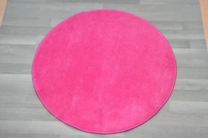 Small Large Round Circle Circular Pink edge Glitter Rug Modern Sparkle Pink Rug - Picture 1 of 7