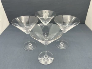 WATERFORD Marquis VINTAGE Clear Crystal 6 1/4" MARTINI GLASSES Plain SET OF 4 - Picture 1 of 12