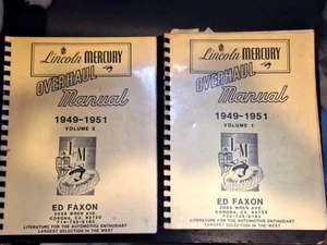 1949 1950 1951 Lincoln Mercury Overhaul Repair Manual Book Ed Faxon 2 Volumes - Picture 1 of 7