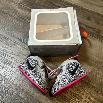 Nike Lil Posite Foamposite Pro (Cb) "Impresión de elefante" Gris Talla 2c Caja dañada Foto 1 de 4