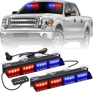 Easy-to-Install LED Police Light Bar - 14” Strobe Lights for First Responders - Picture 1 of 2