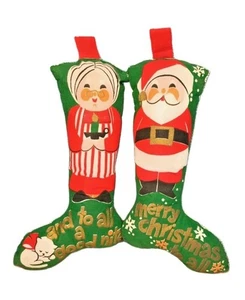 Medias de fieltro navideño gato señora Claus vintage años 50 medida 12" MCM - Imagen 1 de 9
