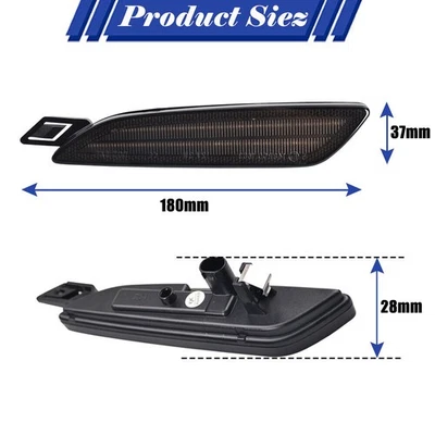 Smoked For Porsche for Panamera 970 2014 2015 2016 LED Side Marker Light Lamp F Foto 1 de 4