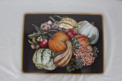 Williams Sonoma Pumpkin Harvest Hardmat Placemat Cork Back Autumn Table Decor - Image 1 of 4